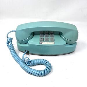 VTG Princess Push Button Telephone Western Electric Landline Teal Blue Turquoise